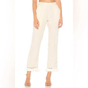 ALL THINGS MOCHI Dayu Ivory Tassel Hem Pants S